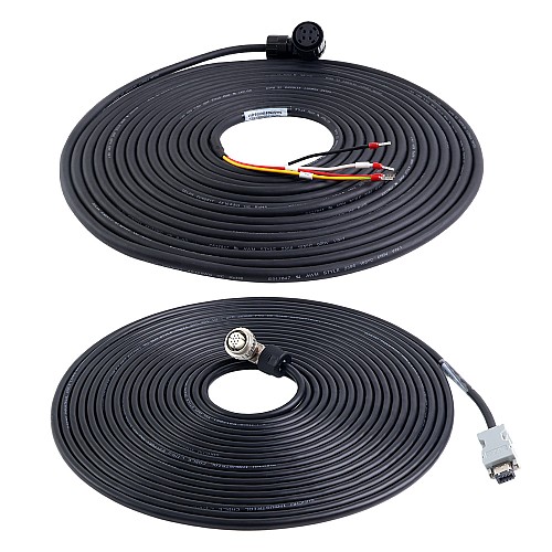 10m(393.7") Motor and Encoder Cable with Connectors Kit for A6 & A6H Series 17-bit Servo Motor - A6-10M-10E-B | StepperOnline CA