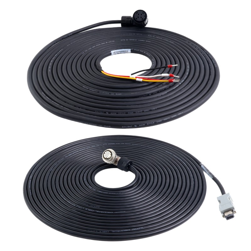 10m(393.7") Motor and Encoder Cable with Connectors Kit for A6 & A6H Series 17-bit Servo Motor - A6-10M-10E-B | StepperOnline CA 10m(393.7") Motor and Encoder Cable with Connectors Kit for A6 & A6H Series 17-bit Servo Motor - A6-10M-10E-B | StepperOnline CA