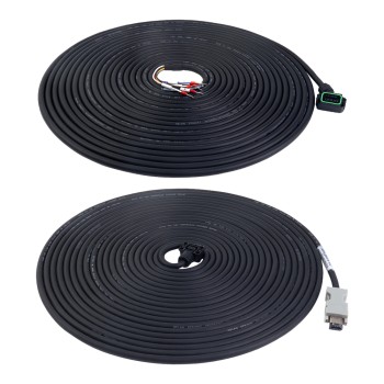 10m(393.7") Motor and Encoder Cable with Connectors Kit for A6 Series 17-bit Servo Motor with Brake