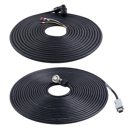 10m(393.7") Motor and Encoder Cable with Connectors Kit for A6 & A6H Series 17-bit Servo Motor with Brake - A6-10MB-10E-B | StepperOnline CA