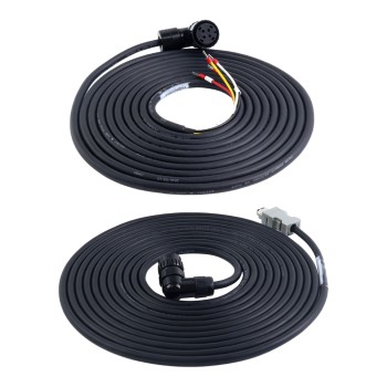 5m(196.85") Motor and Encoder Cable with Connectors Kit for A6 & A6H Series 17-bit Servo Motor