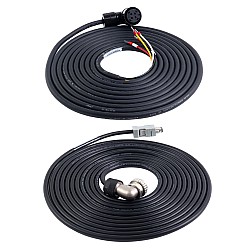 5m(196.85") Motor and Encoder Cable with Connectors Kit for A6 & A6H Series 17-bit Servo Motor
