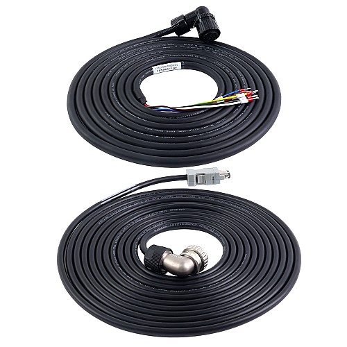5m(196.85") Motor and Encoder Cable with Connectors Kit for A6 & A6H Series 17-bit Servo Motor with Brake - A6-5MB-5E-B | StepperOnline CA