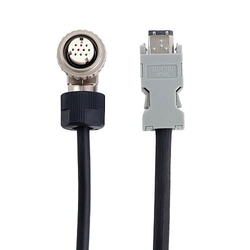5m(196.85") Encoder Cable with Battery Box for A6 & A6H Series 17-bit Servo Motor - AS7-C-ENC072-BAT-5.0 | StepperOnline CA