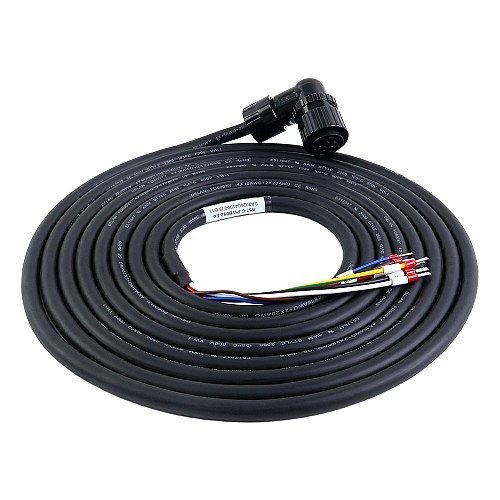 5m(196.85") Motor and Encoder Cable with Connectors Kit for A6 & A6H Series 17-bit Servo Motor with Brake - A6-5MB-5E-B | StepperOnline CA