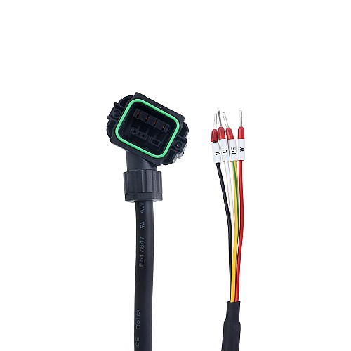 10m(393.7) Motor Cable with Connector for A6 Series 17-bit Servo Motor - AS7-C-PWR075-10.0 | StepperOnline CA 10m(393.7) Motor Cable with Connector for A6 Series 17-bit Servo Motor - AS7-C-PWR075-10.0 | StepperOnline CA
