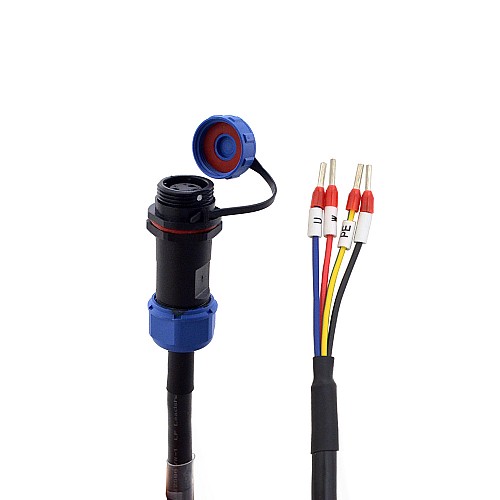 10m(393.7) 4-PIN Motor Extension Cable with IP65 Aviation Connector for T6 Series 17-bit Servo Motor - CMST10M | StepperOnline CA