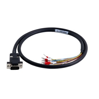 1m(39.37") HDB15 Male to Bare High Flex Shielded Cable D-SUB 15-Pin Connector to Single End Cable with Terminal 1m(39.37") HDB15 Male to Bare High Flex Shielded Cable D-SUB 15-Pin Connector to Single End Cable with Terminal