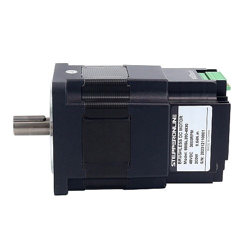 Nema 34 86x86x138mm Integrated Brushless DC Motor 200W 48V 3000RPM 0.64Nm 4.17A w/ Driver - 86IBL200-4830 | StepperOnline CA