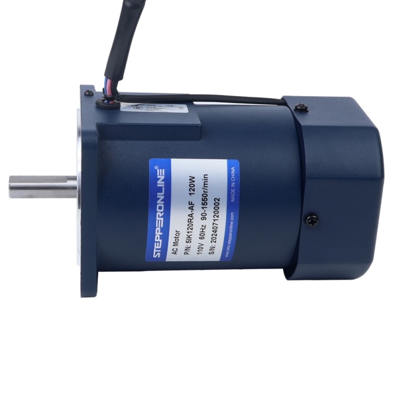 120W 110VAC 60Hz 90-1550RPM 0.72Nm(101.96oz.in) Flange 90mm Single-phase AC Variable Speed Motor - 5IK120RA-AF | StepperOnline CA