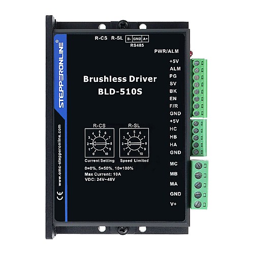 Digital Brushless DC Motor Driver 18V-50VDC Max 13.0A 200W - BLD-510S | StepperOnline CA