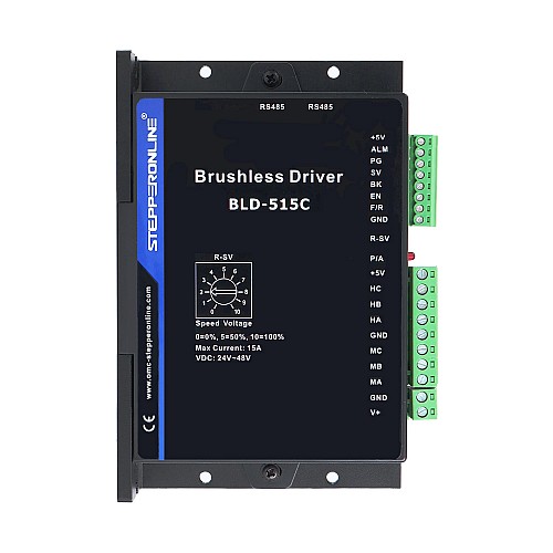 Digital Brushless DC Motor Driver 24-48VDC Max 15.0A 400W - BLD-515C | StepperOnline CA
