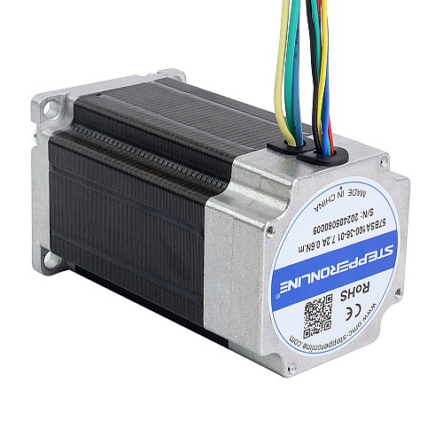 36V 3000RPM 0.6Nm 188W 7.20A 57x57x100mm Brushless DC Motor - 57BSA100-36-01 | StepperOnline CA