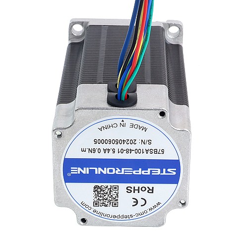 48V 3000RPM 0.6Nm 188W 5.40A 57x57x100mm Brushless DC Motor - 57BSA100-48-01 | StepperOnline CA