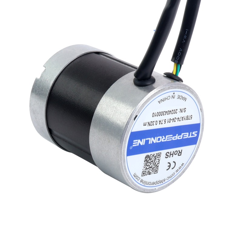 24V 3000RPM 0.32Nm 101W 5.70A Φ57x73.5mm Brushless DC Motor - 57BYA74-24-01 | StepperOnline CA