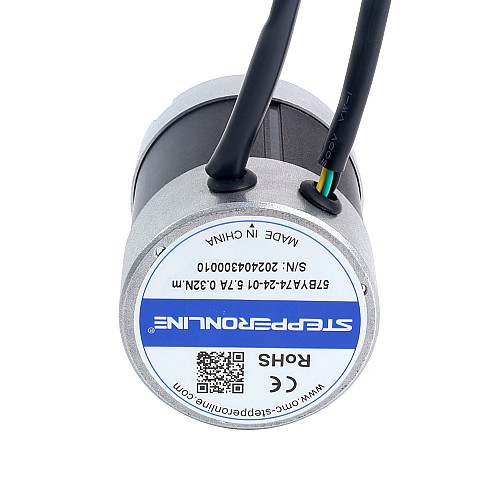 24V 3000RPM 0.32Nm 101W 5.70A Φ57x73.5mm Brushless DC Motor - 57BYA74-24-01 | StepperOnline CA