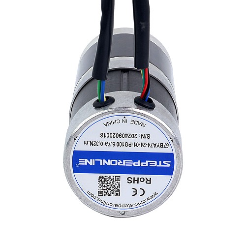 24V 101W Round Geared Brushless DC Motor 20.00Nm(2832.23oz.in) 100:1 Round Planetary Gearbox - 57BYA74-24-01-PG100 | StepperOnline CA 24V 101W Round Geared Brushless DC Motor 20.00Nm(2832.23oz.in) 100:1 Round Planetary Gearbox - 57BYA74-24-01-PG100 | StepperOnline CA