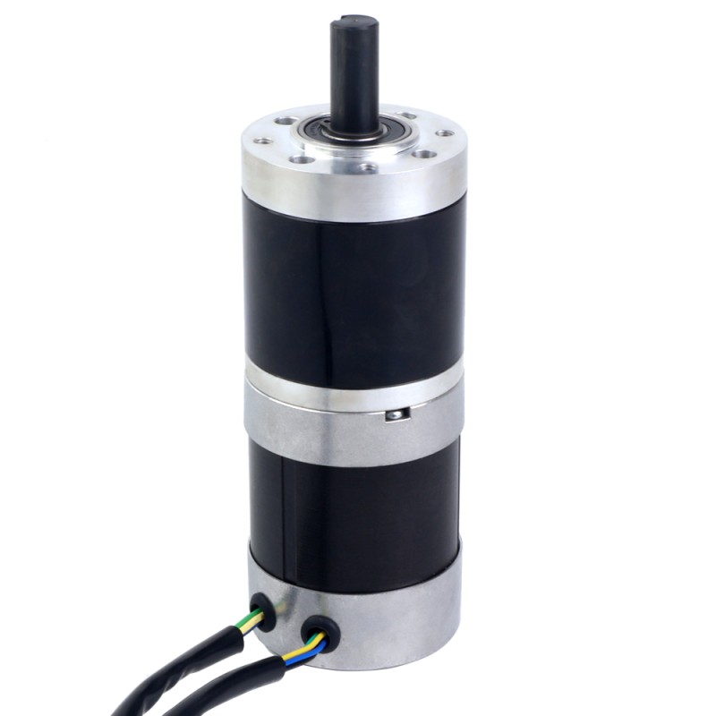 24V 101W Round Geared Brushless DC Motor 20.00Nm(2832.23oz.in) 100:1 Round Planetary Gearbox - 57BYA74-24-01-PG100 | StepperOnline CA