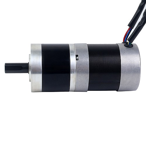 24V 101W Round Geared Brushless DC Motor 6.90Nm(977.12oz.in) 27:1 Round Planetary Gearbox - 57BYA74-24-01-PG27 | StepperOnline CA