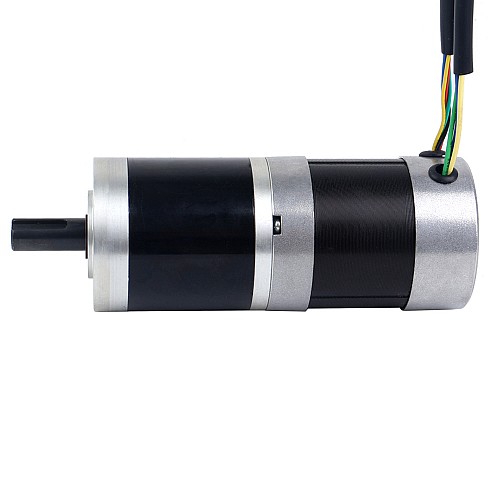 24V 101W Round Geared Brushless DC Motor 11.42Nm(1617.20oz.in) 51:1 Round Planetary Gearbox - 57BYA74-24-01-PG51 | StepperOnline CA