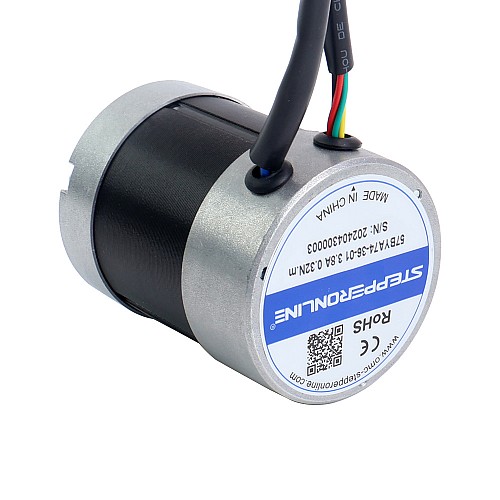36V 3000RPM 0.32Nm 101W 3.80A Φ57x73.5mm Brushless DC Motor - 57BYA74-36-01 | StepperOnline CA