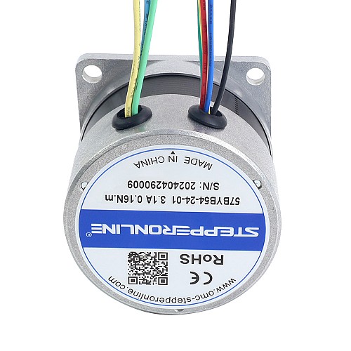 24V 3000RPM 0.16Nm 50W 3.10A 57x57x53.5mm Brushless DC Motor - 57BYB54-24-01 | StepperOnline CA