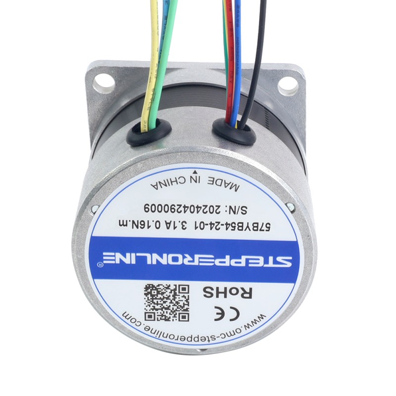 24V 3000RPM 0.16Nm 50W 3.10A 57x57x53.5mm Brushless DC Motor - 57BYB54-24-01 | StepperOnline CA