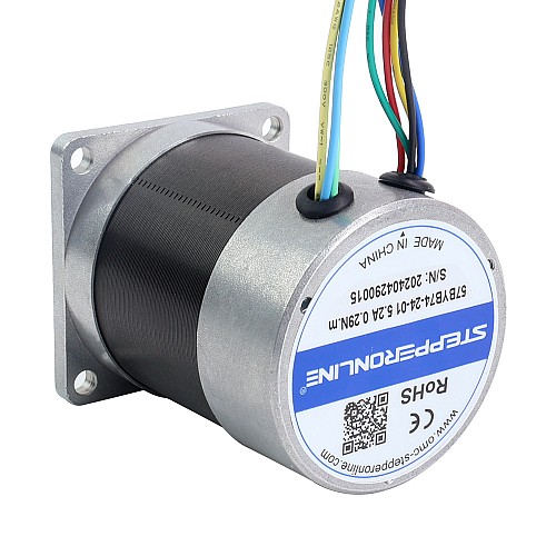24V 3000RPM 0.29Nm 91W 5.20A 57x57x73.5mm Brushless DC Motor - 57BYB74-24-01 | StepperOnline CA 24V 3000RPM 0.29Nm 91W 5.20A 57x57x73.5mm Brushless DC Motor - 57BYB74-24-01 | StepperOnline CA