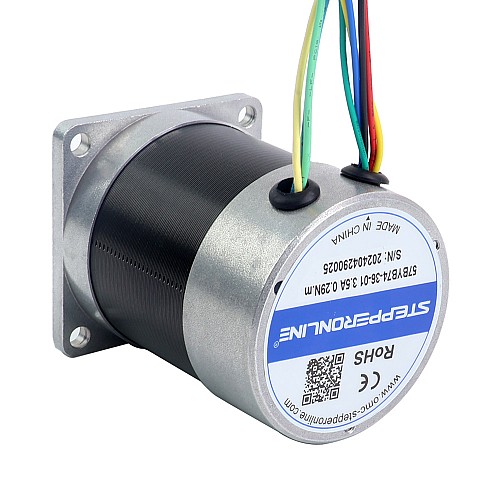 36V 3000RPM 0.29Nm 91W 3.50A 57x57x73.5mm Brushless DC Motor - 57BYB74-36-01 | StepperOnline CA