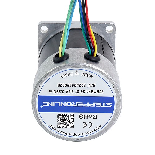 36V 3000RPM 0.29Nm 91W 3.50A 57x57x73.5mm Brushless DC Motor - 57BYB74-36-01 | StepperOnline CA