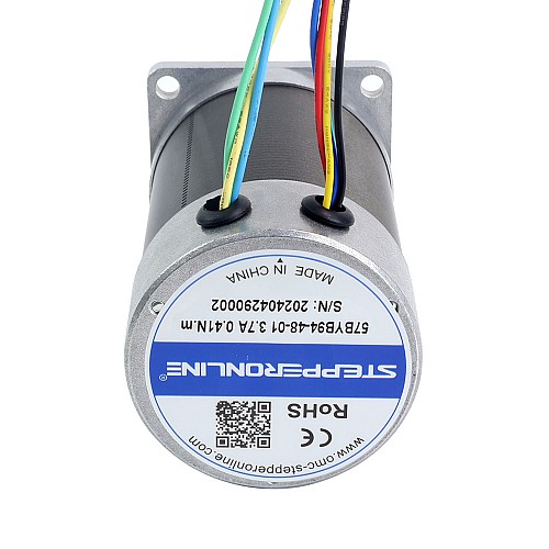 48V 3000RPM 0.41Nm 129W 3.70A 57x57x93.5mm Brushless DC Motor - 57BYB94-48-01 | StepperOnline CA