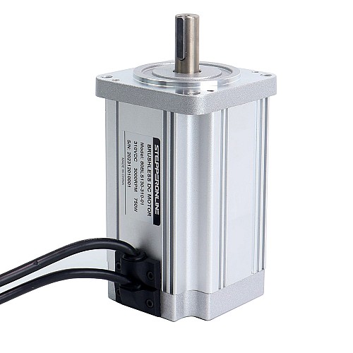 310V 3000RPM 2.38Nm 750W 3.2A Square 80x80x130mm Brushless DC Motor - 80BLS130-310-01 | StepperOnline CA