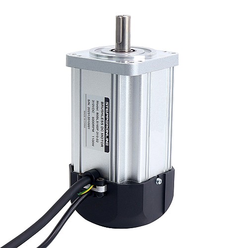 310V 6000RPM 1.75Nm 1100W 4.5A Square 80x80x159mm Brushless DC Motor w/ Radiator Fan - 80BLS160F-310-02 | StepperOnline CA