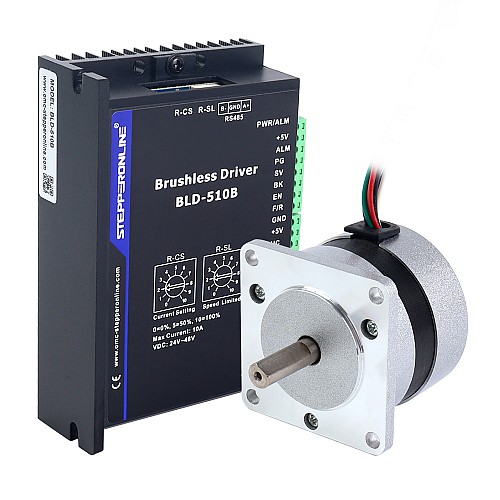 Brushless DC Motor & Driver Kit 25W 36V 4400RPM 0.055Nm(7.79oz.in) - K-510B36-25W | StepperOnline CA