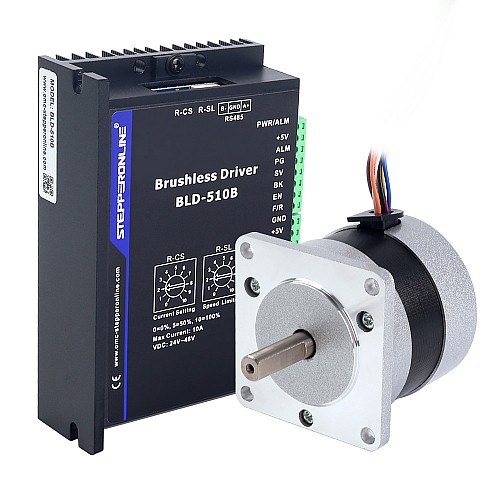 Brushless DC Motor & Driver Kit 46W 36V 4000RPM 0.11Nm(15.58oz.in) - K-510B36-46W | StepperOnline CA