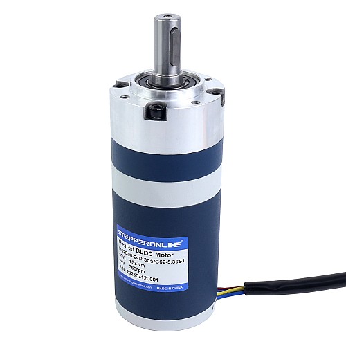 24V 90W 560RPM Geared Brushless DC Motor 1.38Nm(195.42oz.in) 5.36:1 Planetary Gearbox - M62B90-24P-30S/G62-5.36S1 | StepperOnline CA