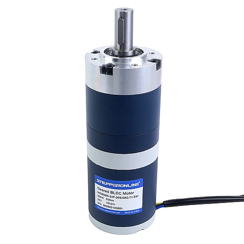 24V 200W 42RPM Geared Brushless DC Motor 33.00Nm(4673.18oz.in) 71.5:1 Planetary Gearbox - M82B200-24P-30S/G82-71.5S1 | StepperOnline CA