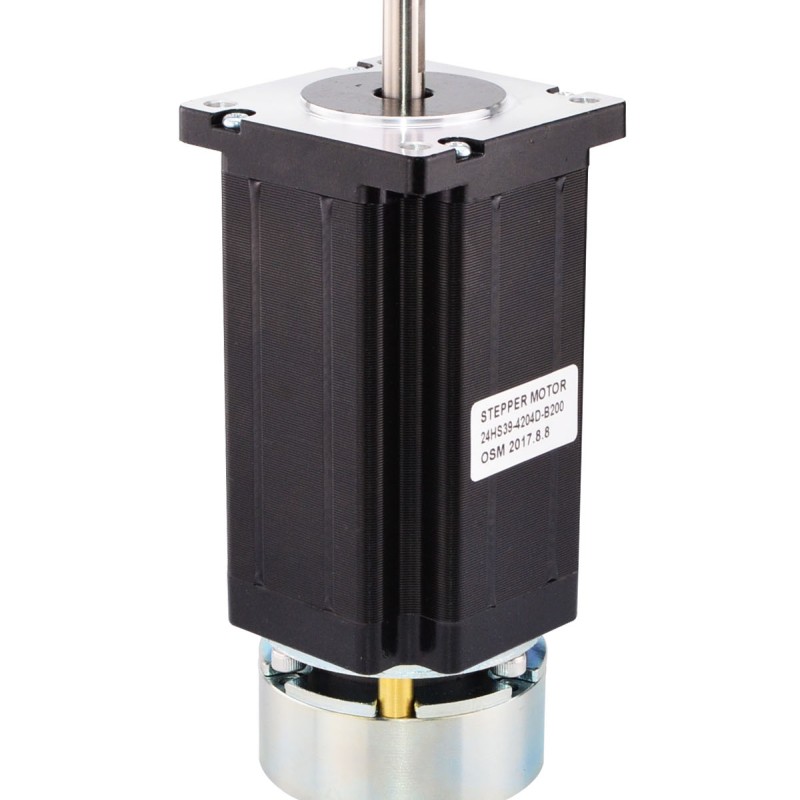 Nema 24 Stepper 4.0Nm(566 oz.in) w/ Brake Friction Torque 2.0Nm(283oz.in) - 24HS39-4204D-B200 | StepperOnline CA