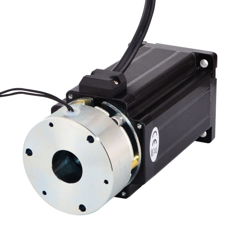 Nema 24 Stepper 4.0Nm(566 oz.in) w/ Brake Friction Torque 2.0Nm(283oz.in) - 24HS39-4204D-B200 | StepperOnline CA