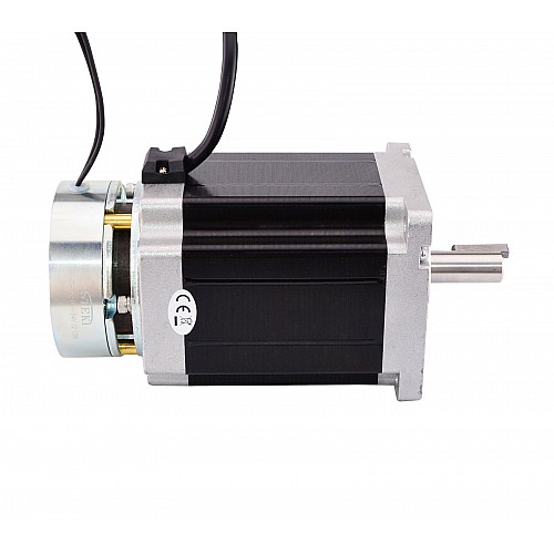 Nema 34 Stepper 8.5Nm(1204oz.in) w/ Brake Friction Torque 4.0Nm(566oz.in) - 34HS46-5004D-B400 | StepperOnline CA