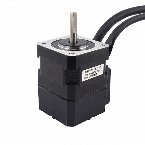 Nema 17 Closed Loop Stepper Motor 26Ncm(36.82oz.in) Encoder 1000PPR(4000CPR) - 17HS13-0404D-E1000 | StepperOnline CA