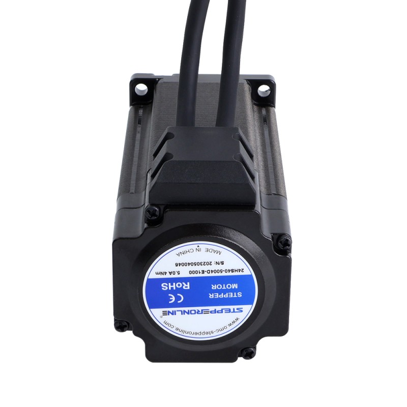 S Series Nema 24 Closed Loop Stepper Motor 4.0Nm(566.45oz.in) Encoder 1000PPR(4000CPR) - 24HS40-5004D-E1000 | StepperOnline CA