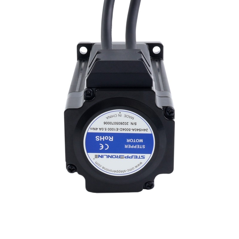 S Series Standard Nema 24 Closed Loop Stepper Motor 4.0Nm(566.45oz.in) Encoder 1000PPR(4000CPR) - 24HS40A-5004D-E1000 | StepperOnline CA