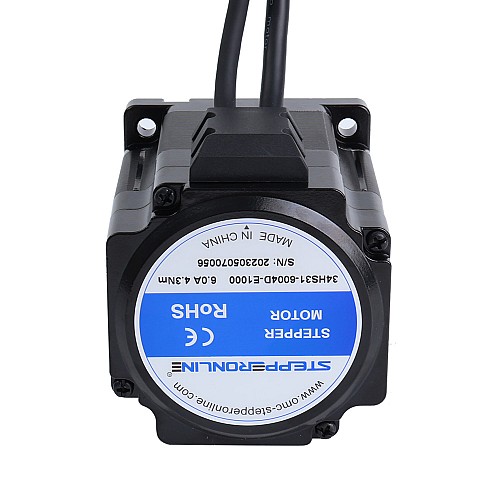 S Series Nema 34 Closed Loop Stepper Motor 4.3Nm(608.93oz.in) Encoder 1000PPR(4000CPR) - 34HS31-6004D-E1000 | StepperOnline CA