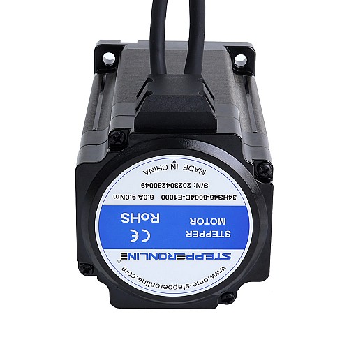 S Series Nema 34 Closed Loop Stepper Motor 9.0Nm(1274.5oz.in) Encoder 1000PPR(4000CPR) - 34HS46-6004D-E1000 | StepperOnline CA