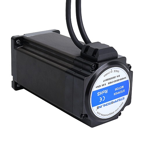S Series Nema 34 Closed Loop Stepper Motor 12.0Nm(1699.34oz.in) Encoder 1000PPR(4000CPR) - 34HS59-6004D-E1000 | StepperOnline CA