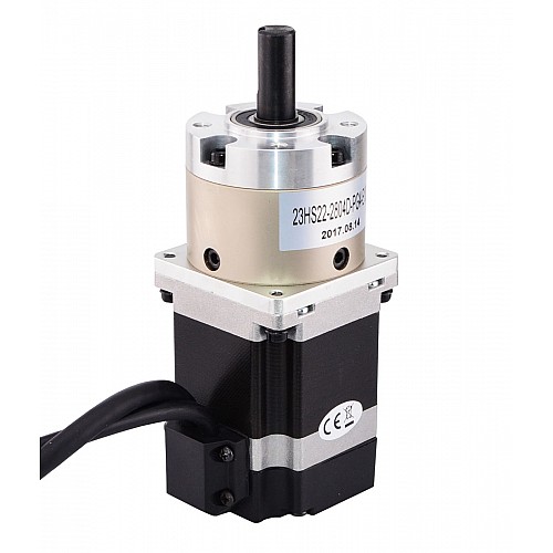 Nema 23 Closed-loop Geared Stepper L=56mm Gear Raio 4:1 Encoder 1000PPR(4000CPR) - 23HS22-2804D-PG4-E1000 | StepperOnline CA