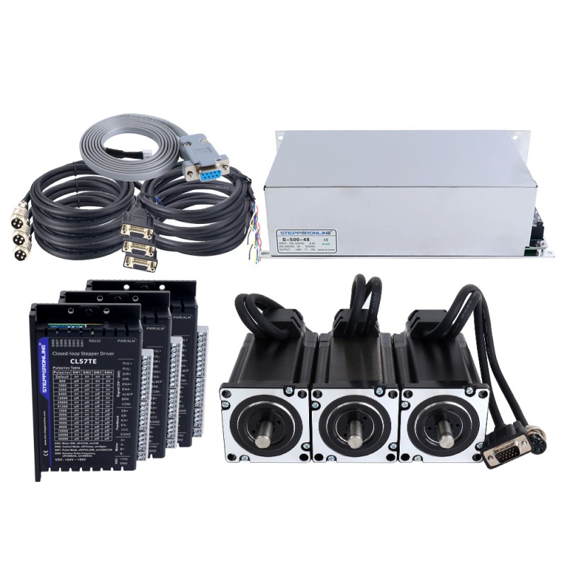 TES Series 3 Axis 4.0Nm(566.56oz.in) Nema 24 Closed Loop Stepper Kit & Driver CL57TE w/ Power Supply - 3-CLTES40 | StepperOnline CA