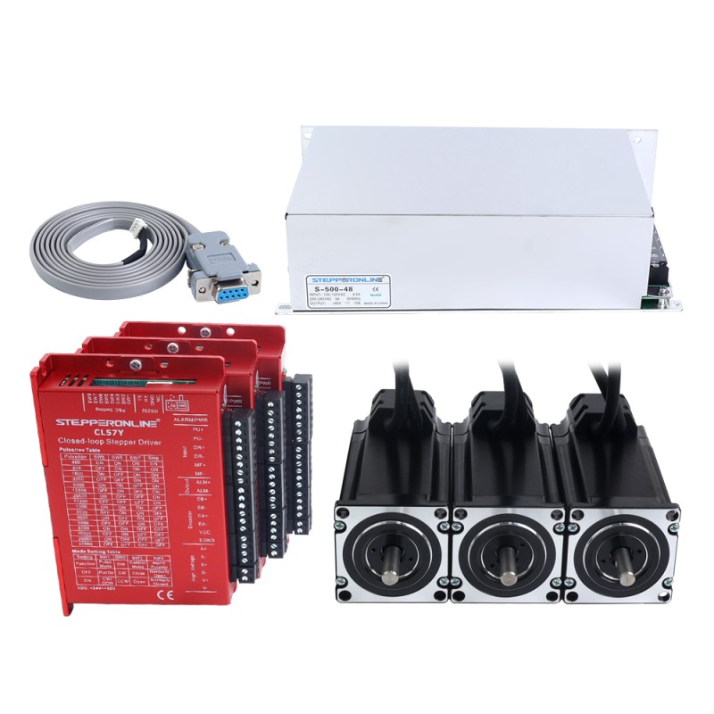 YS Series 3 Axis Closed Loop Stepper CNC Kit V2.0 3.00Nm(424.83oz.in) Nema 23 Motor w/ 1.5m Cables & Power Supply - 3-CLYS30-1M5-V20 | StepperOnline CA