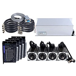 TES Series 4 Axis 3.0Nm(424.83oz.in) Nema 24 Closed Loop Stepper Kit & Driver CL57TE w/ Power Supply